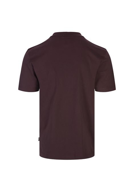 Burgundy T-Shirt With Rubber Printed Logo BOSS | 50468347642