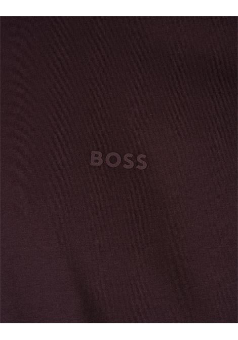 Burgundy T-Shirt With Rubber Printed Logo BOSS | 50468347642