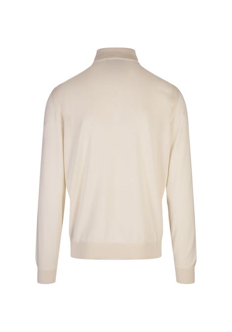 Neutral Silk, Wool and Cashmere Regular Fit Polo Style Sweater BOSS | 50509224118