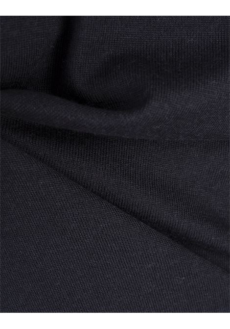 Dark Blue Silk, Wool and Cashmere Regular Fit Polo Style Sweater BOSS | 50509224404