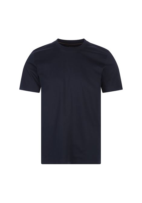 T-Shirt Regular Fit In Cotone Mercerizzato Blu Navy BOSS | 50509277404