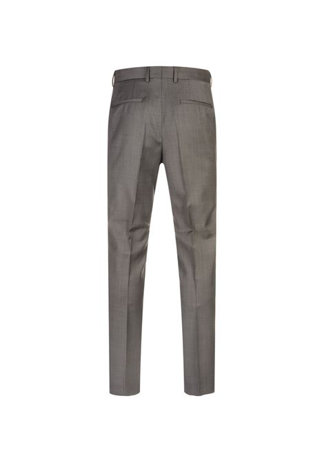 Slim Fit Double-Breasted Suit In Grey Wool With Micro-Motif BOSS | 50518118001