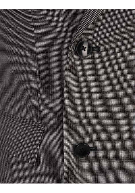 Slim Fit Double-Breasted Suit In Grey Wool With Micro-Motif BOSS | 50518118001