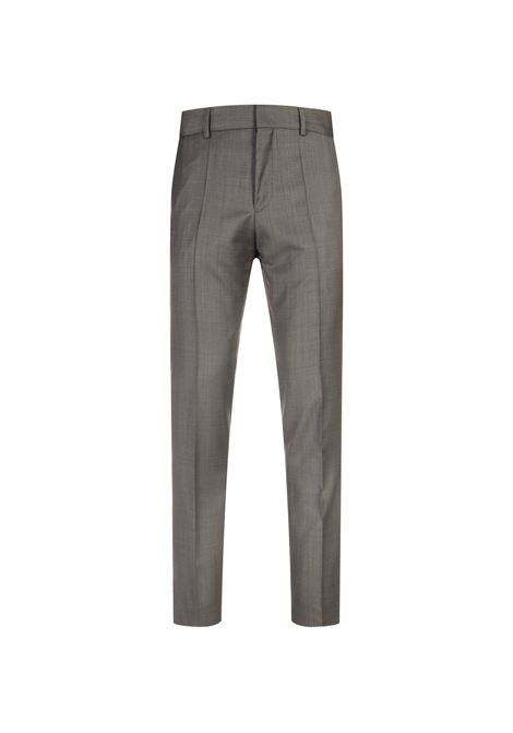 Slim Fit Double-Breasted Suit In Grey Wool With Micro-Motif BOSS | 50518118001