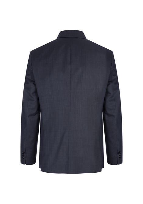 Slim Fit Double-Breasted Suit In Dark Blue Wool With Micro-Motif BOSS | 50518118404