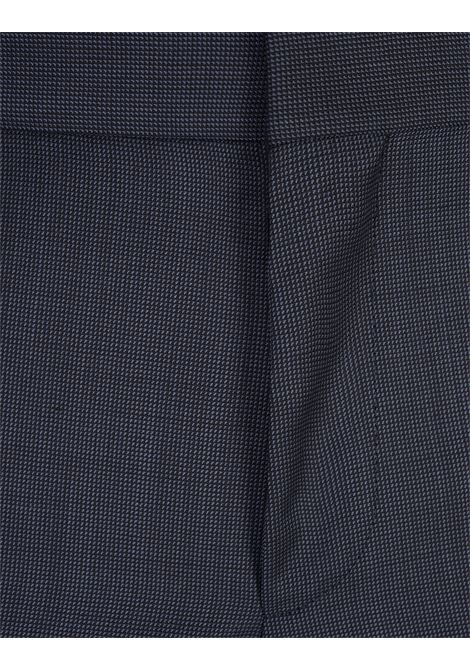 Slim Fit Double-Breasted Suit In Dark Blue Wool With Micro-Motif BOSS | 50518118404