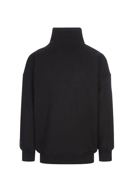 Black High Neck Sweatshirt With Logo Patch BOSS | 50518756001