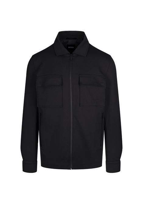 Black Overshirt With Zip BOSS | 50518776001