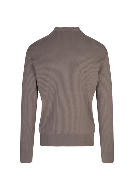 Maglione Regular Fit In Seta e Cotone Taupe BOSS | 50519566376