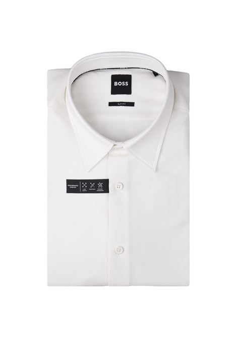 White Slim Fit Shirt In High Performance Stretch Material BOSS | 50520119100