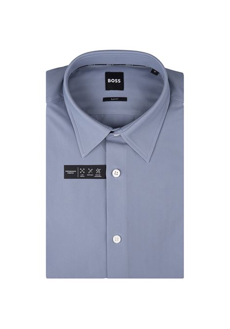 Light Blue Slim Fit Shirt In High Performance Stretch Material BOSS | 50520119490