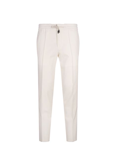 White Stretch Wool Tapered Trousers BOSS | 50520373118