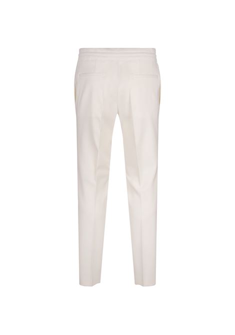 White Stretch Wool Tapered Trousers BOSS | 50520373118