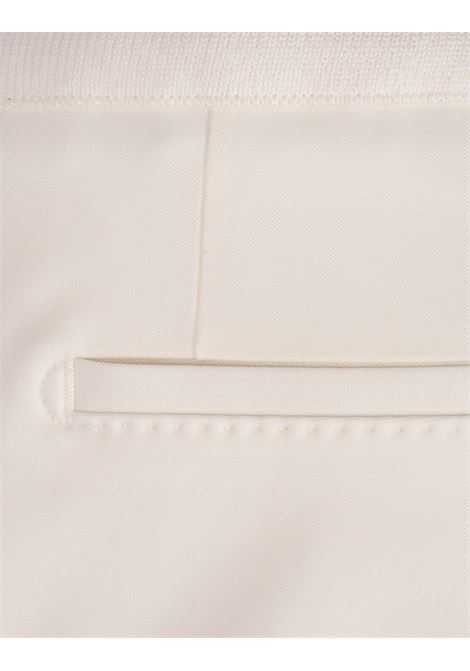 White Stretch Wool Tapered Trousers BOSS | 50520373118