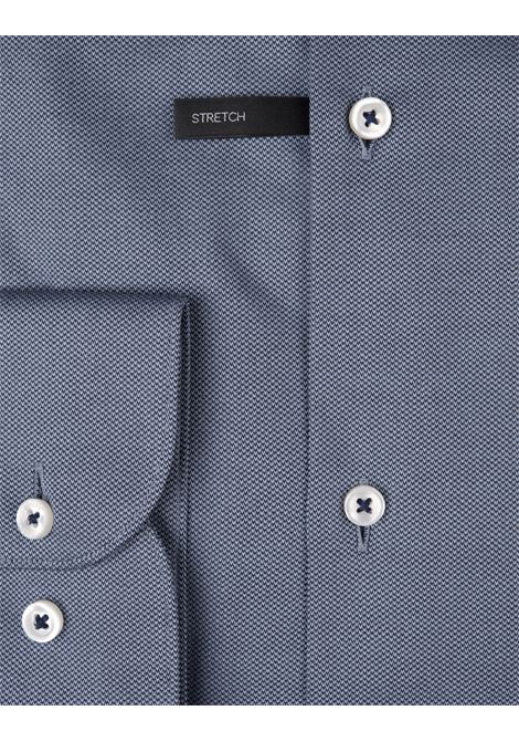 Camicia Hank Slim Fit In Tessuto Armaturato Di Cotone Stretch Grigio BOSS | 50520548404