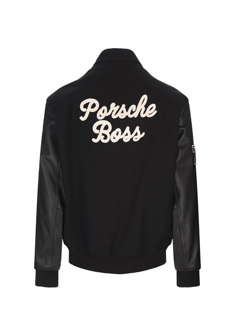 Black Porsche x BOSS Jacket In Wool and Leather BOSS | 50523088001