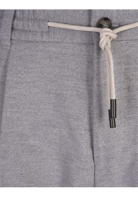 Grey Cashmere Blend Tapered Trousers With Drawstring BOSS | 50524816072