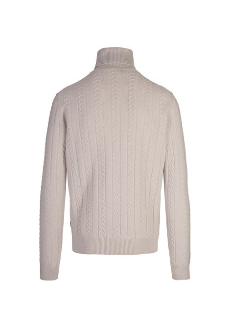 White Virgin Wool and Cashmere Turtleneck Sweater  BOSS | 50526852104