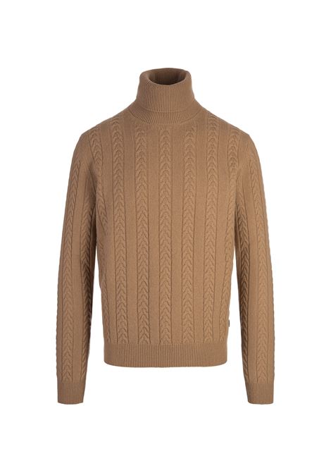 Maglione Dolcevita In Lana Vergine e Cashmere Beige BOSS | 50526852260