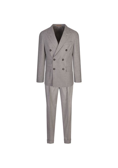 Grey Slim Fit Double-Breasted Suit In Checked Virgin Wool BOSS | 50527701072