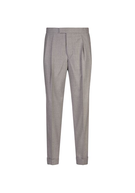 Grey Slim Fit Double-Breasted Suit In Checked Virgin Wool BOSS | 50527701072