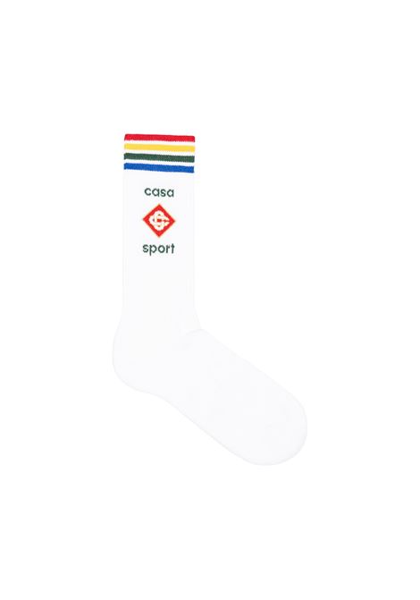 White Socks With Logo and Multicolour Stripes CASABLANCA | AF24-ACC-01003