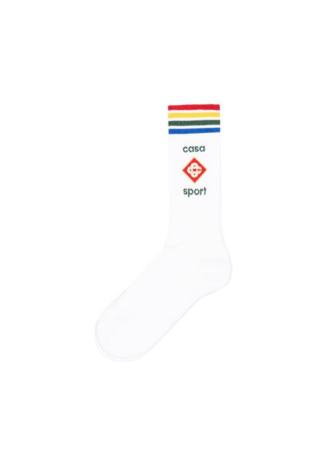 White Socks With Logo and Multicolour Stripes CASABLANCA | AF24-ACC-01003