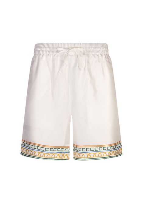 Shorts In Seta Bianca The Crayon Temple CASABLANCA | MF24-TR-01203