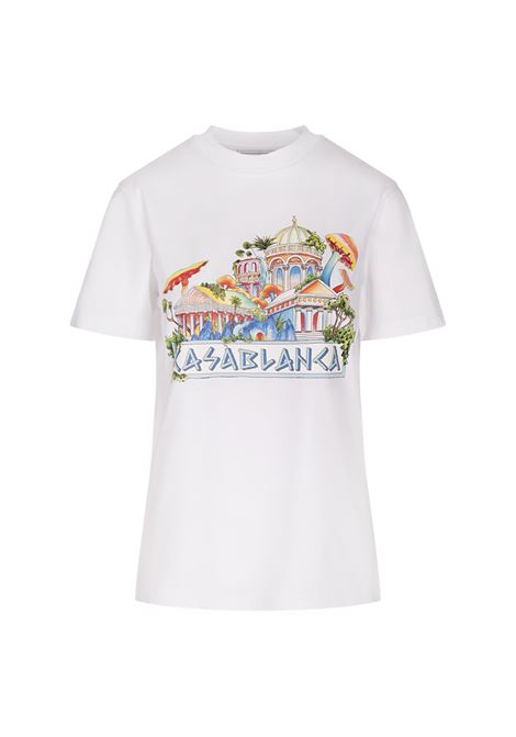 Casa Crest T-Shirt In White CASABLANCA | WF24-JTS-00201