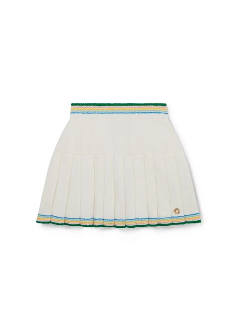 White Boucl? Pleated Mini Skirt CASABLANCA | WPF24-KW-69001