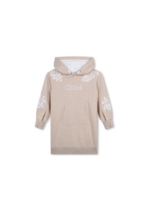 Abito Con Cappuccio Beige Marl CHLOÉ KIDS | C20213C03