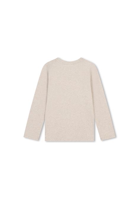 Beige Marl Long Sleeve T-Shirt With Logo CHLOÉ KIDS | C20253C03