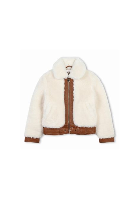 White Faux Fur Jacket CHLOÉ KIDS | C20271148