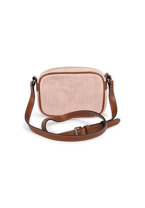 Borsa a Spalla In Velluto a Coste Pale Pink Con Logo CHLOÉ KIDS | C20273454