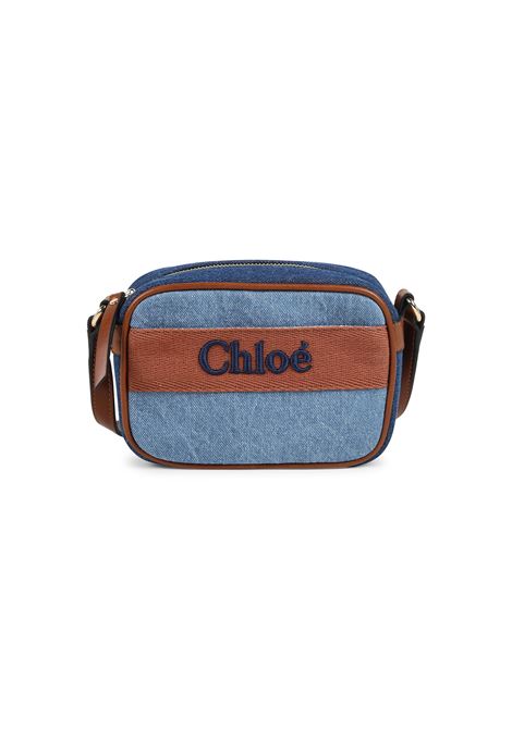 Borsa a Spalla In Denim Blu Con Logo CHLOÉ KIDS | C20276Z10