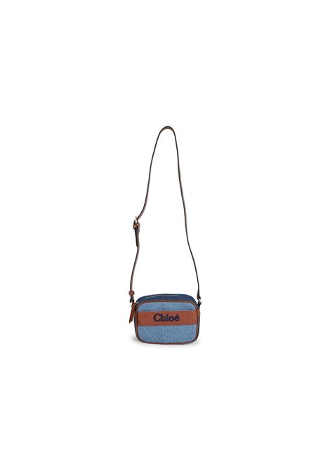 Borsa a Spalla In Denim Blu Con Logo CHLOÉ KIDS | C20276Z10