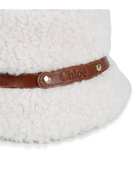 Cappello Da Pescatore In Shearling Avorio CHLOÉ KIDS | C20277148