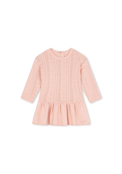 Pink Textured Knitted Dress CHLOÉ KIDS | C2029845K