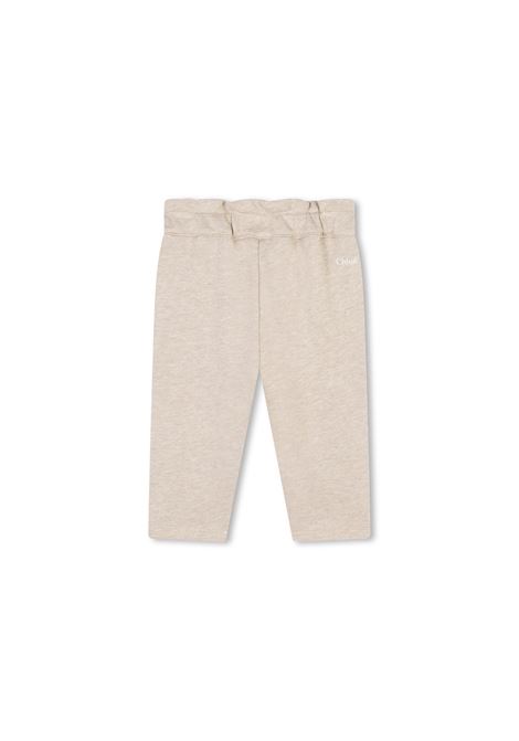 Beige Marl Trousers With Bow  CHLOÉ KIDS | C20301C03