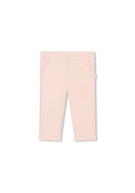 Washed Pink Trousers With Wavy Motif CHLOÉ KIDS | C2030245K