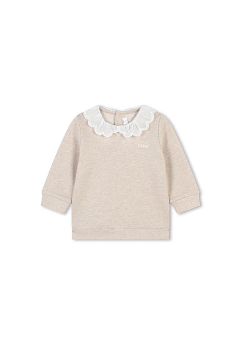 Beige Marl Sweater With Collar CHLOÉ KIDS | C20310C03