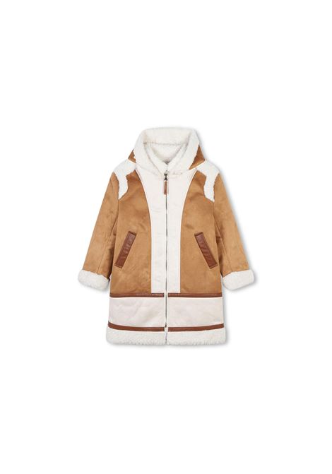 Cappotto Bicolore Con Effetto Shearling CHLOÉ KIDS | C20320324