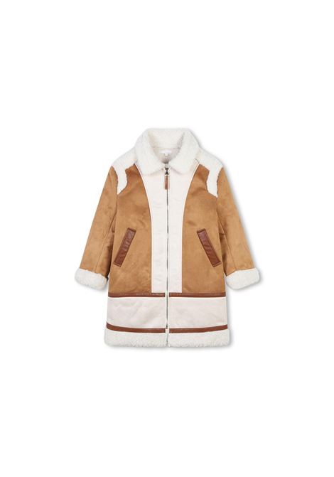 Cappotto Bicolore Con Effetto Shearling CHLOÉ KIDS | C20320324