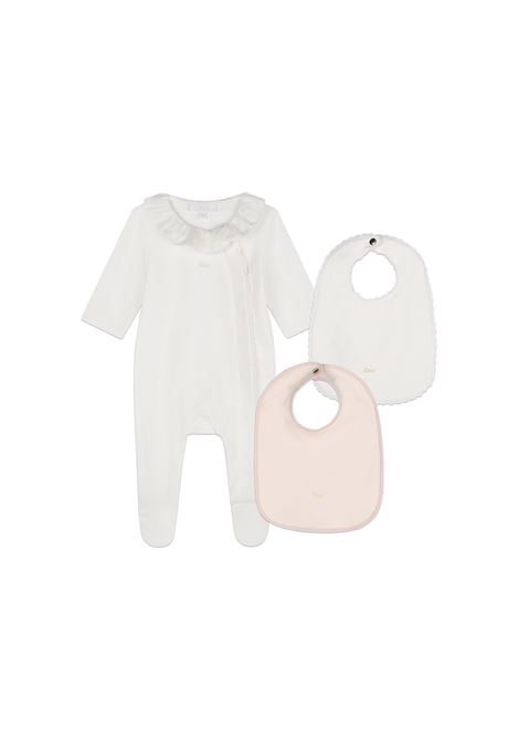 Gift Set With White Romper and Bibs CHLOÉ KIDS | C20325117