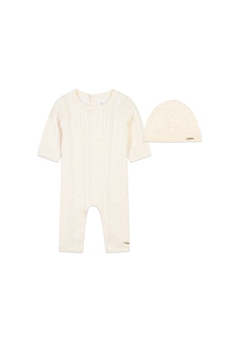 Salmon Gift Set With Romper and Beanie CHLOÉ KIDS | C20330440