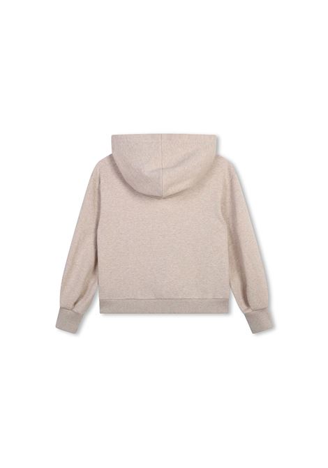 Felpa Beige Marl Con Cappuccio e Ricami Botanici CHLOÉ KIDS | C20357C03