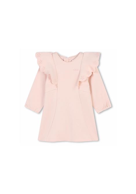 Washed Pink Dress With Wavy Ruffles CHLOÉ KIDS | C2036545K