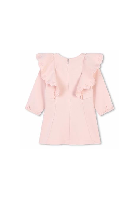 Washed Pink Dress With Wavy Ruffles CHLOÉ KIDS | C2036545K