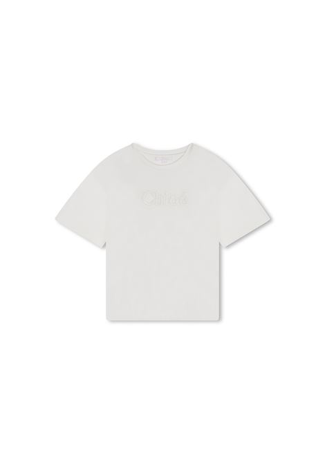 White T-Shirt With Logo CHLOÉ KIDS | C20366117