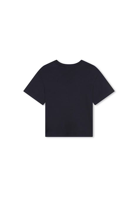 Navy Blue T-Shirt With Logo CHLOÉ KIDS | C20366859